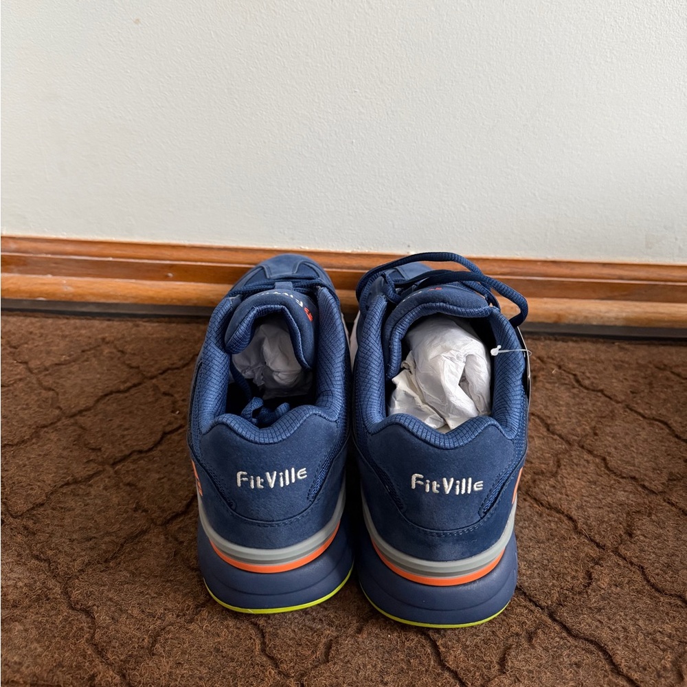 FitVille Men’s Navy Athletic Shoes - Comfortable Everyday Running Sneakers - Picture 6 of 8